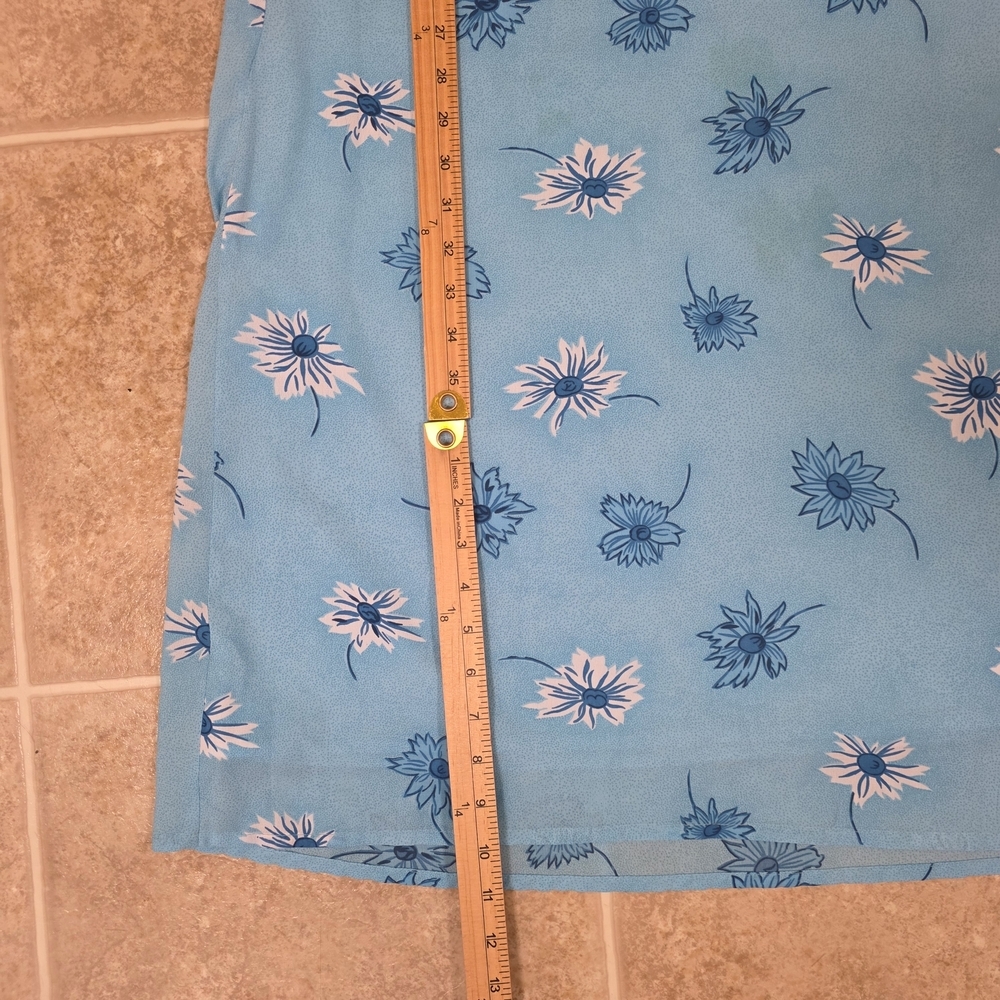 Mix Nouveau Blue Floral Maxi Dress Petite 4P Sleeveless Lined Summer Dress - Picture 9 of 10